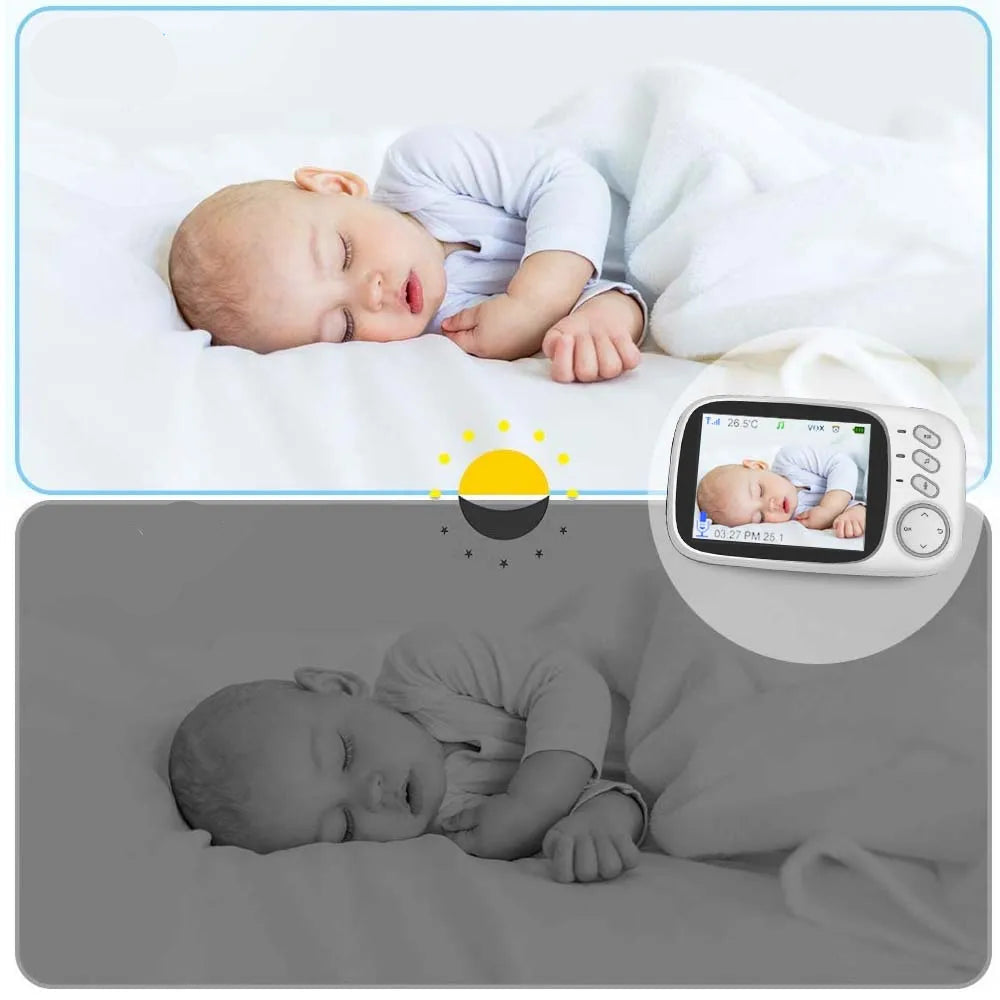Babyphone HD 3,5'' – Sichere Nachtsicht & Echtzeit-Temperaturanzeige