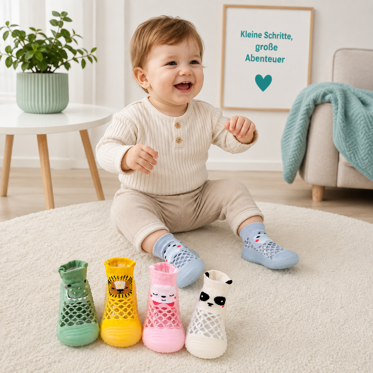 Rutschfeste Babyschuhe – Weich, Atmungsaktiv & Bequem für Erste Schritte