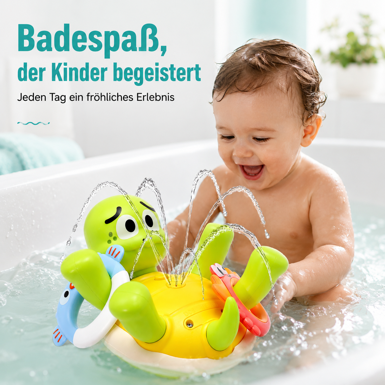 Wiederaufladbar Schildkröte Bad Spielzeug– Wasserfontäne & Spielspaß für Kinder