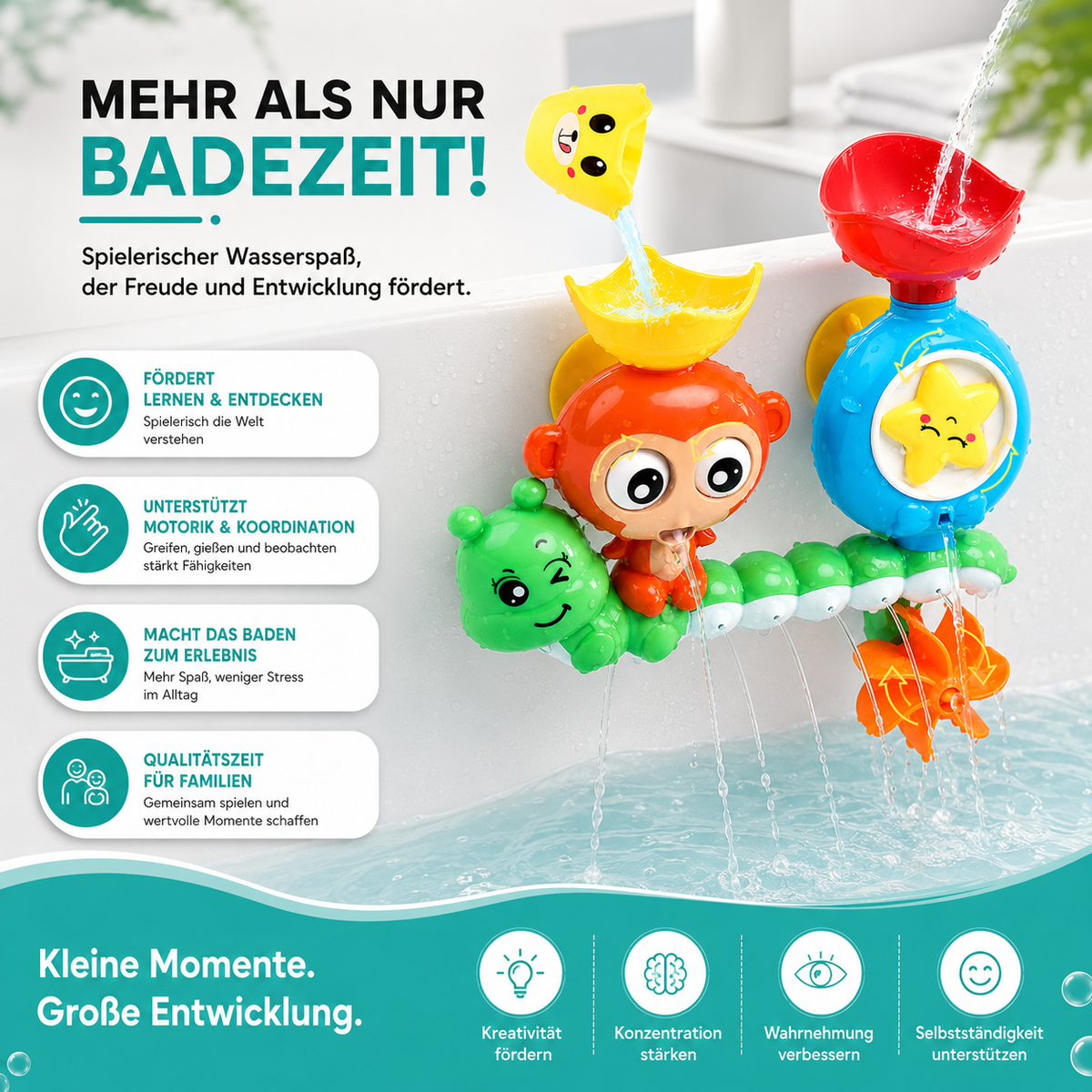 Badespielzeug Affe Wasserfall – Spaß und Lernen für Kinder!