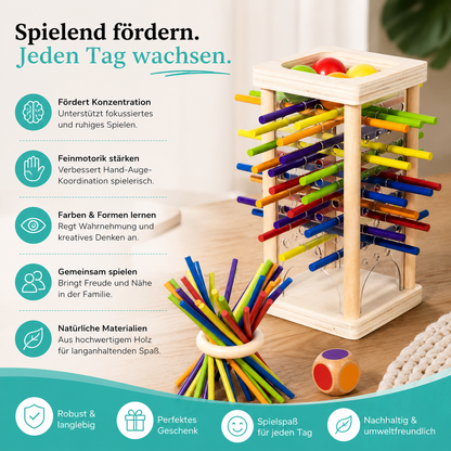 Holz-Balancierspiel mit Stäbchen – Geschicklichkeitsspiel für Kinder