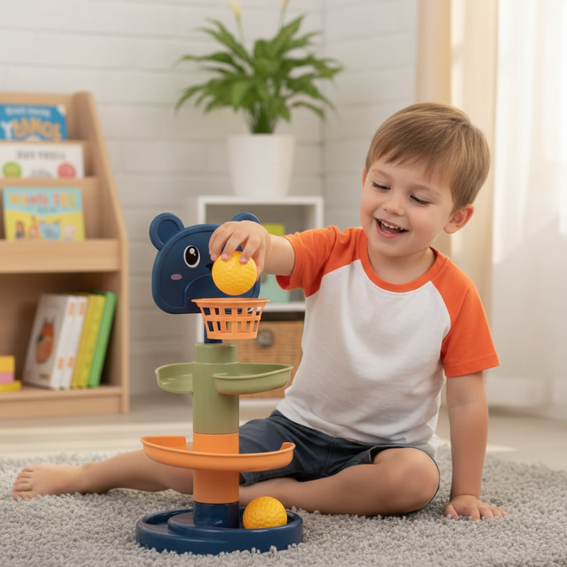 Bunter Rollenball Turm für Kinder