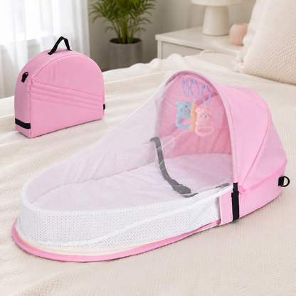 Battilo Babynest – Sicherer Schlaf & Schutz überall! Rosa