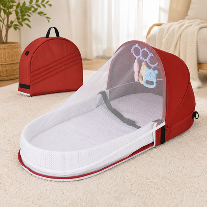 Battilo Babynest – Sicherer Schlaf & Schutz überall! Burgund