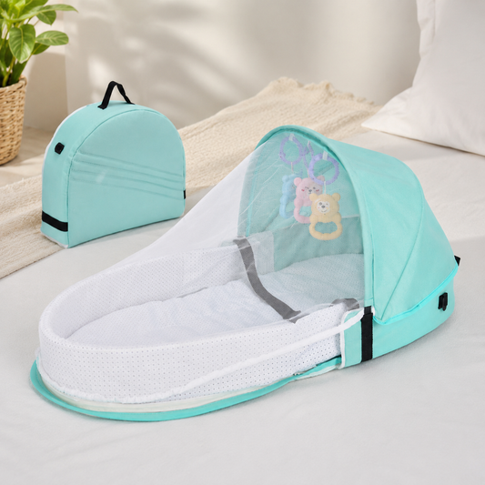 Battilo Babynest – Sicherer Schlaf & Schutz überall! Grün