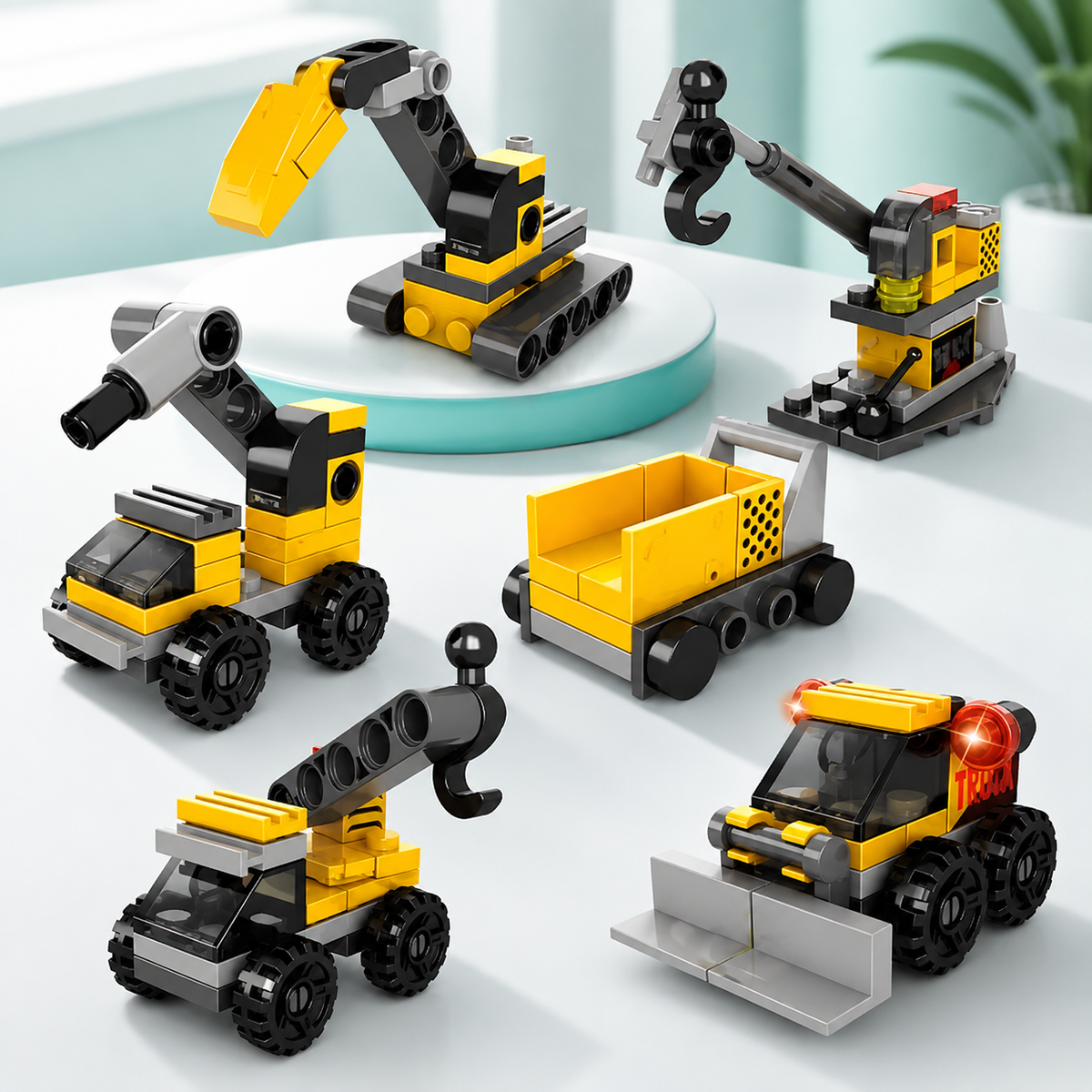 6-in-1 DIY Baustellen-Fahrzeuge – Bauen, Lernen & Smart Spielen