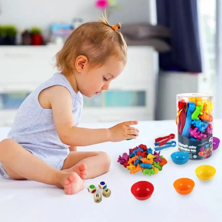 Montessori Regenbogen Tiere – Sortieren, Zählen & Lernen