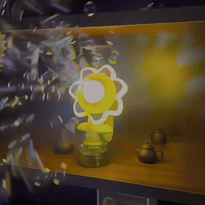 Tanzende Blubberblume mit Licht & Seifenblasen