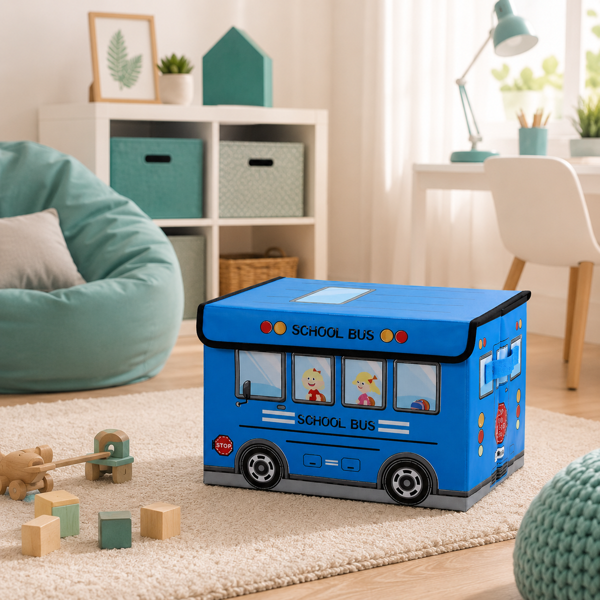 Kinder Spielzeug Lagerung Kasten– Ordnung mit Spaß & Stil fürs Kinderzimmer Blau