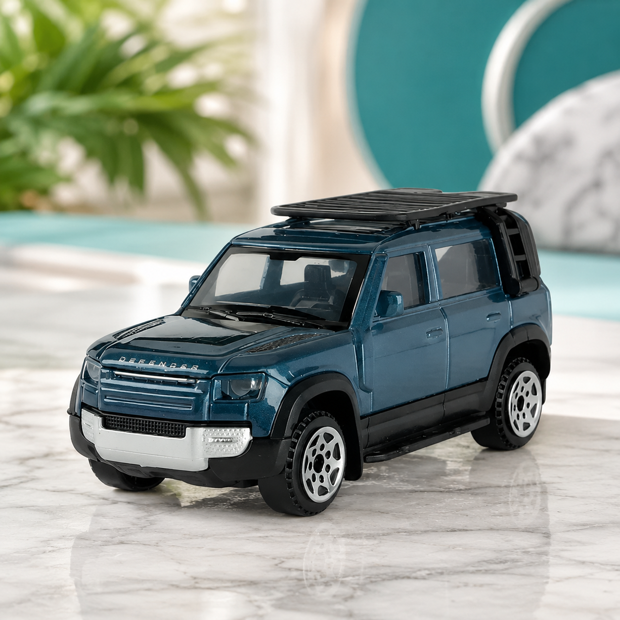 1:64 Land Rover Defender 110 – Robustes Metall-Modellauto Blau💙