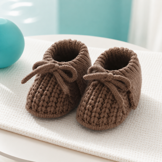 Weiche Baby-Strickschuhe – Atmungsaktiv & sicher (0–18 Monate)
