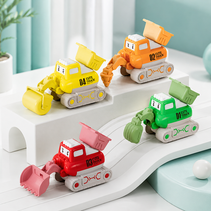 Intelligentes Cartoon-Auto-Spielzeug für Kinder 4er-Pack