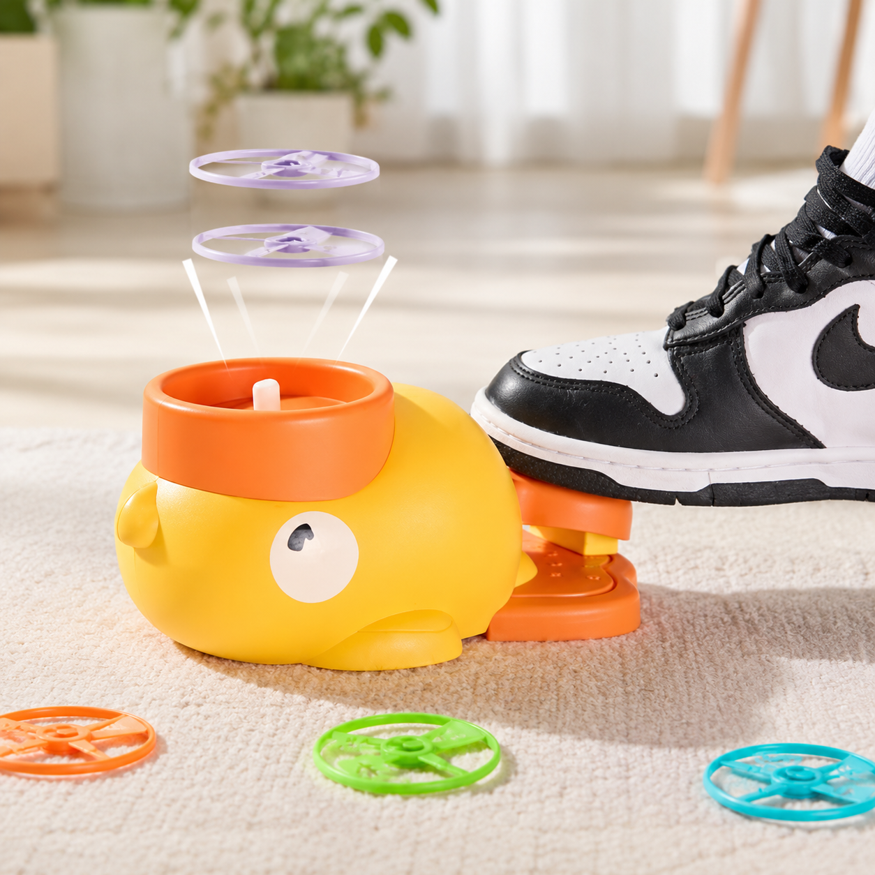Air Rakete Spielzeug für Kinder – Raketen Launcher mit Tierdesign Gelb