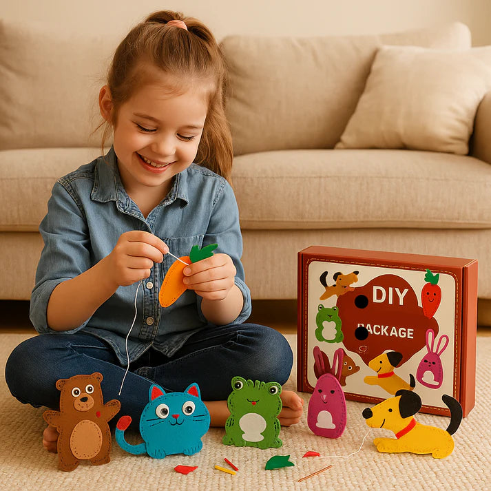 DIY Nähset für Kinder – 6 süße Filz-Tierpuppen