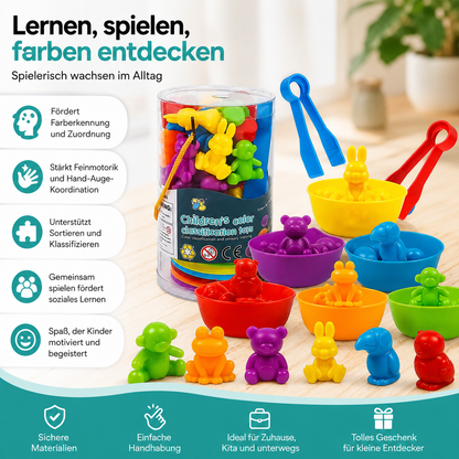 Montessori Regenbogen-Tiere – Sortieren, Zählen & Lernen