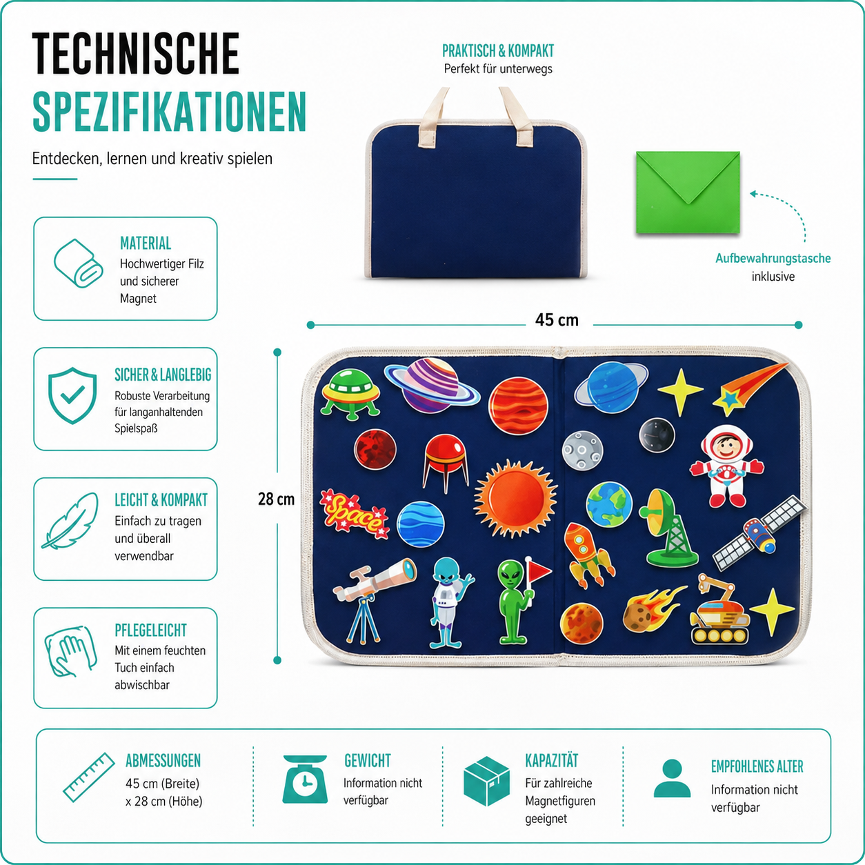 Montessori-Weltraum-Filzboard – spielerisch lernen & entdecken