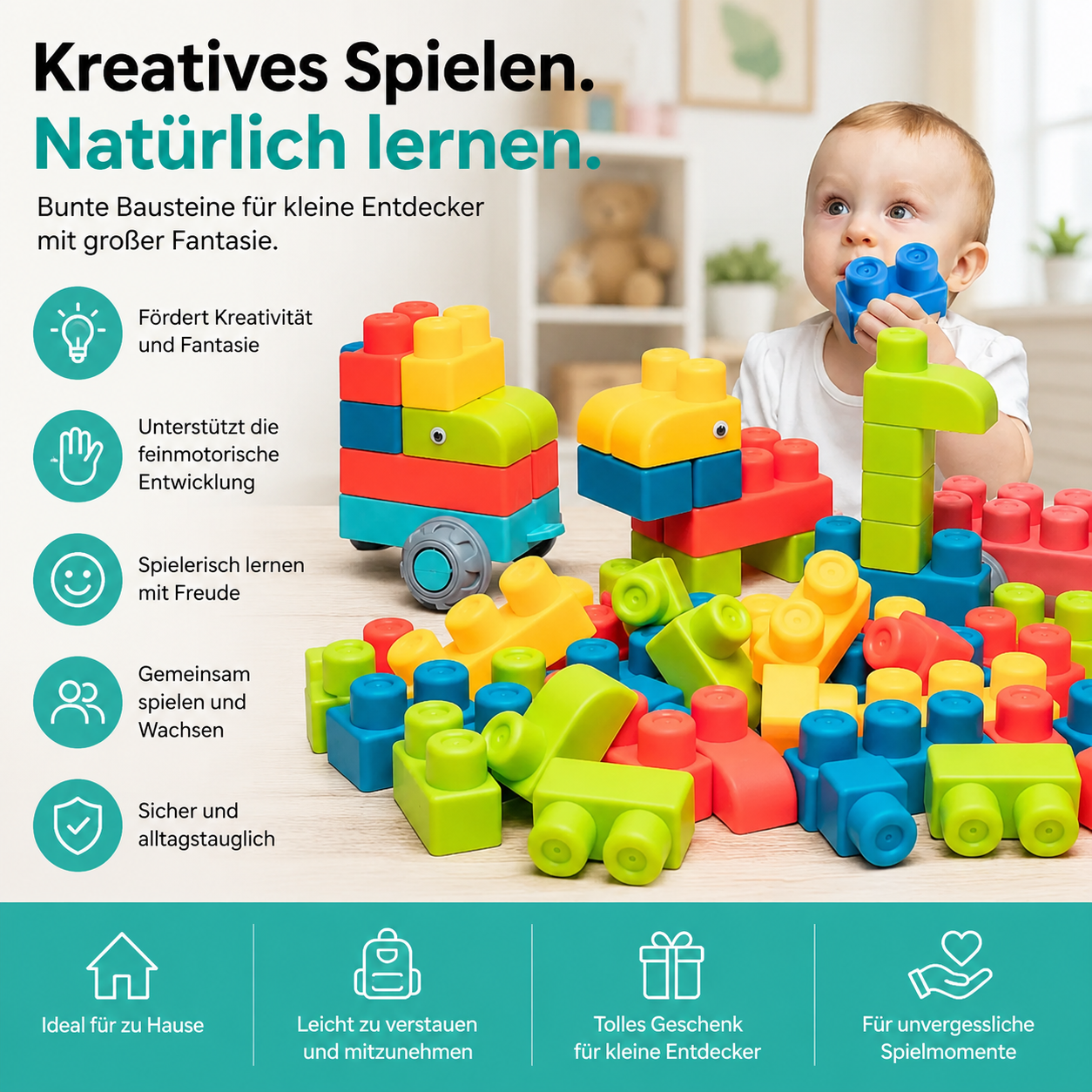 Weiche Bausteine für Kinder – Sicher bauen, spielen & lernen