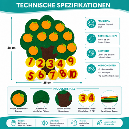 Montessori Filz-Puzzle Fruchtbaum – Spielerisch lernen & entdecken