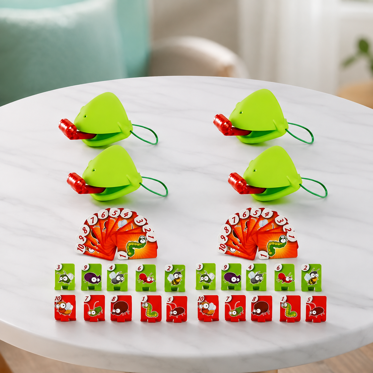 Frosch-Brettspiel für die ganze Familie – lustiger Zungenspaß für Groß und Klein Vier-Spieler-Kampf