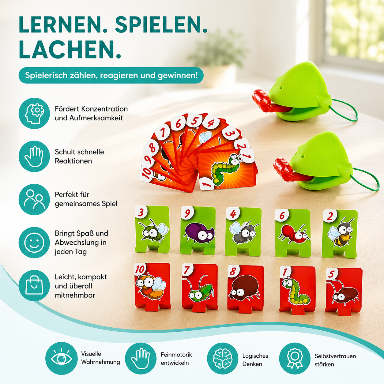 Frosch-Brettspiel für die ganze Familie – lustiger Zungenspaß für Groß und Klein