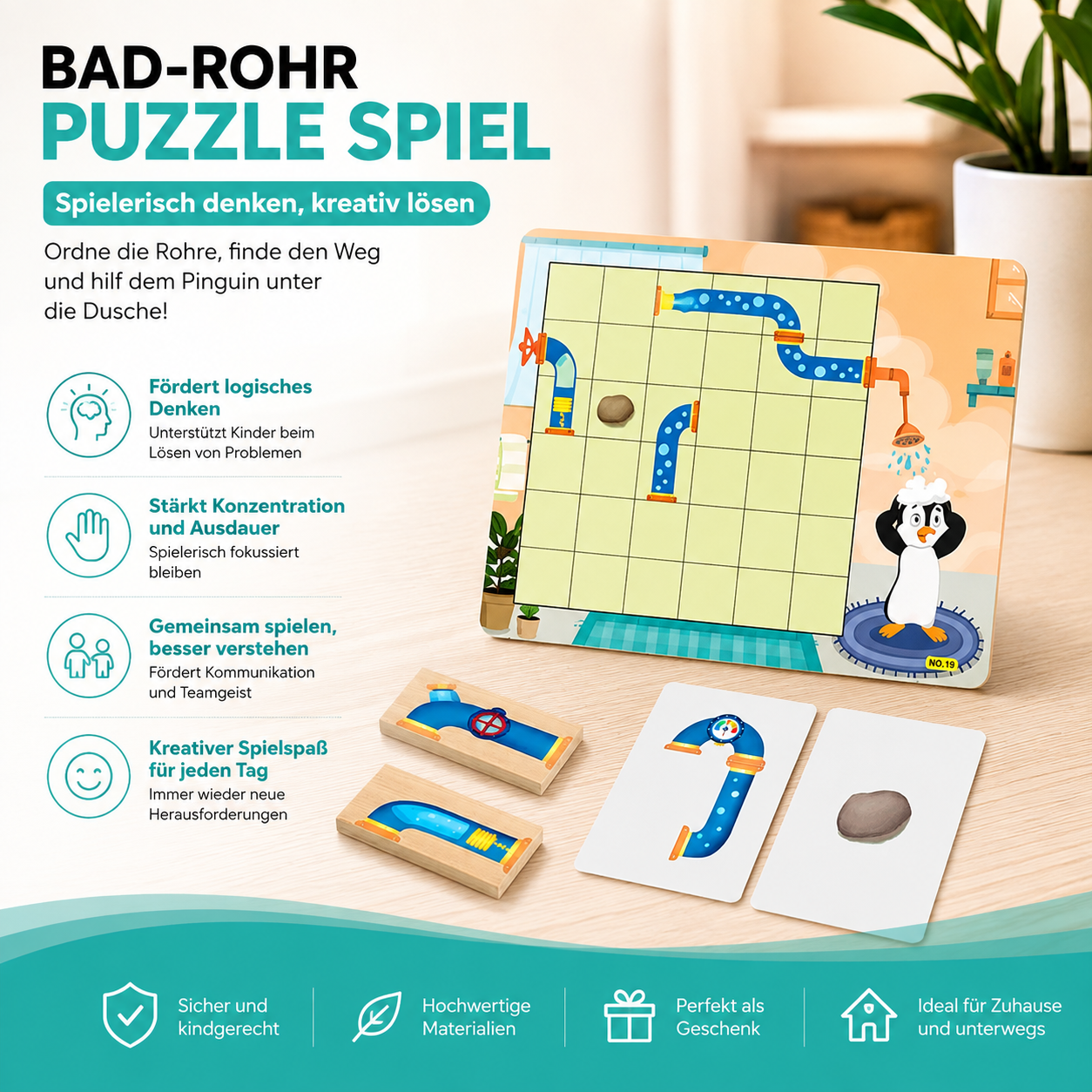 Pinguin-Puzzlespiel für Kinder – Spielerischer Lernspaß für die ganze Familie