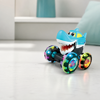Leuchtender Monster-Truck mit Rückziehantrieb für Kinder Blauhai