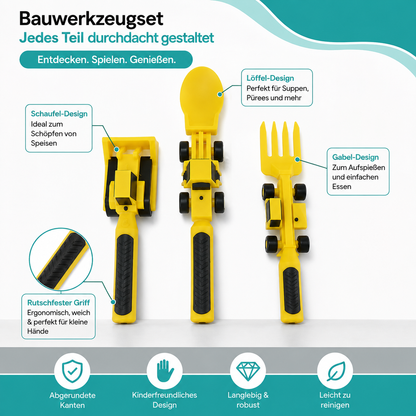 Bauwerkzeug-Besteckset für Kinder – Spielerisch essen lernen