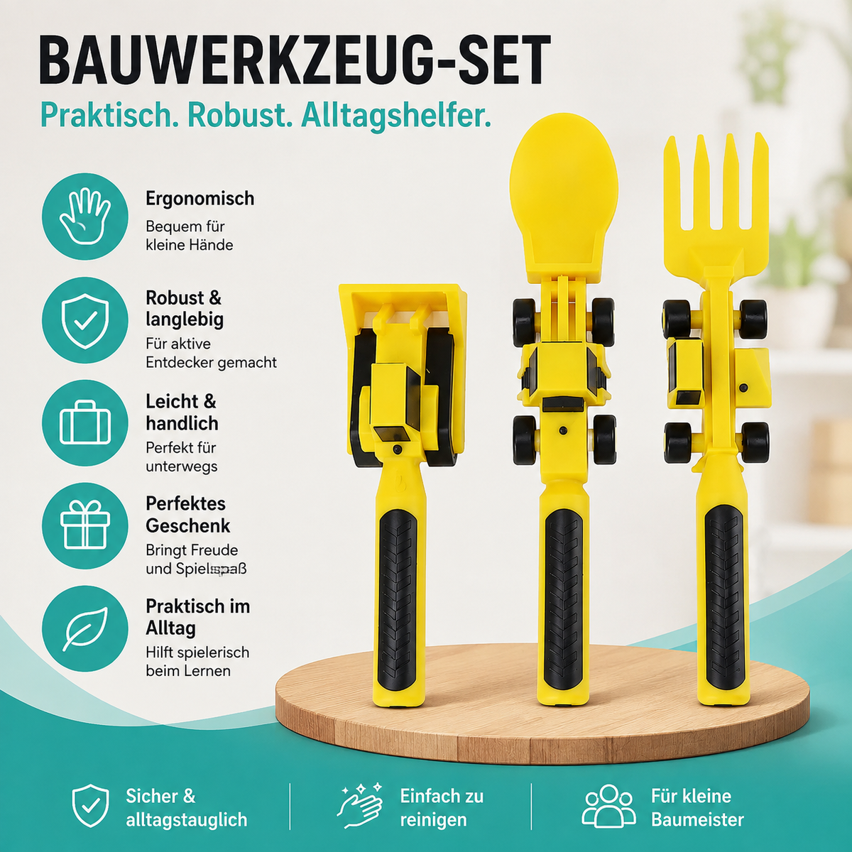 Bauwerkzeug-Besteckset für Kinder – Spielerisch essen lernen