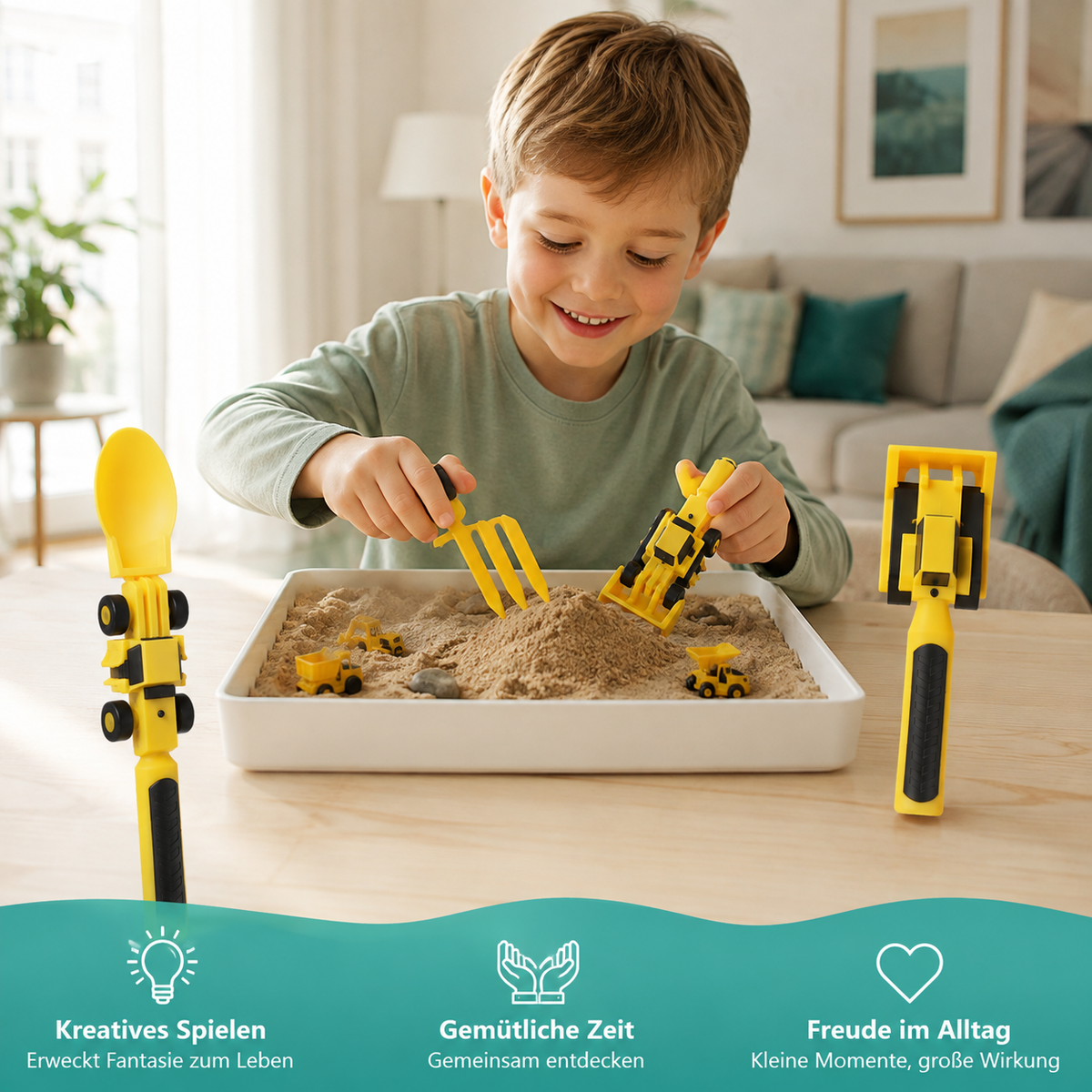 Bauwerkzeug-Besteckset für Kinder – Spielerisch essen lernen
