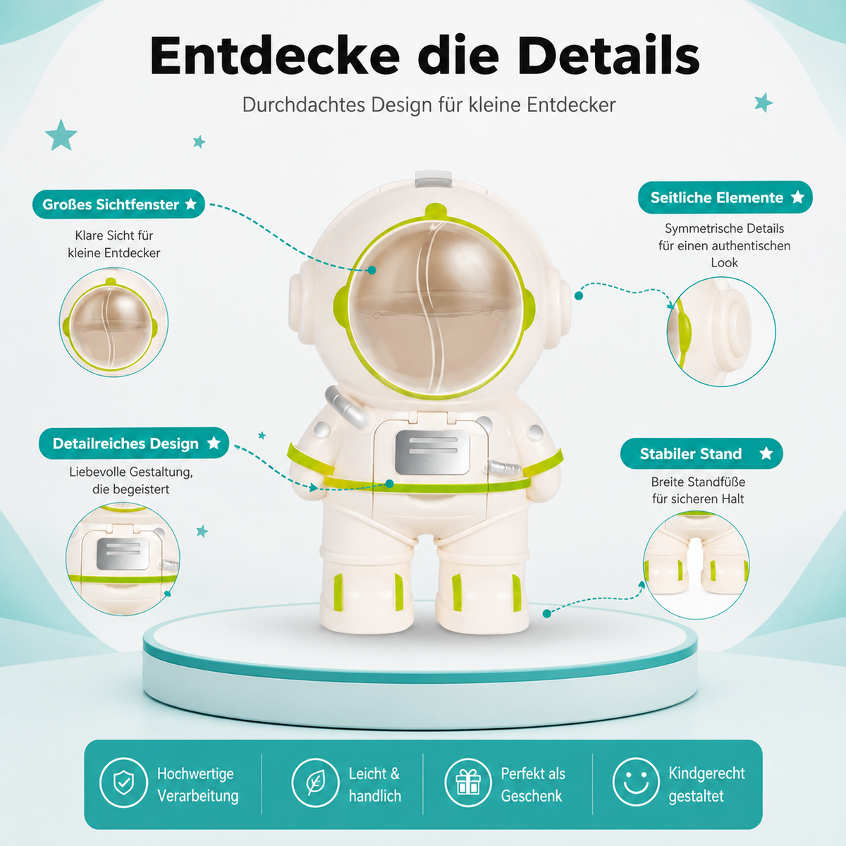Mini Astronaut Wasserflasche – Süßer Trinkspender für Kinder