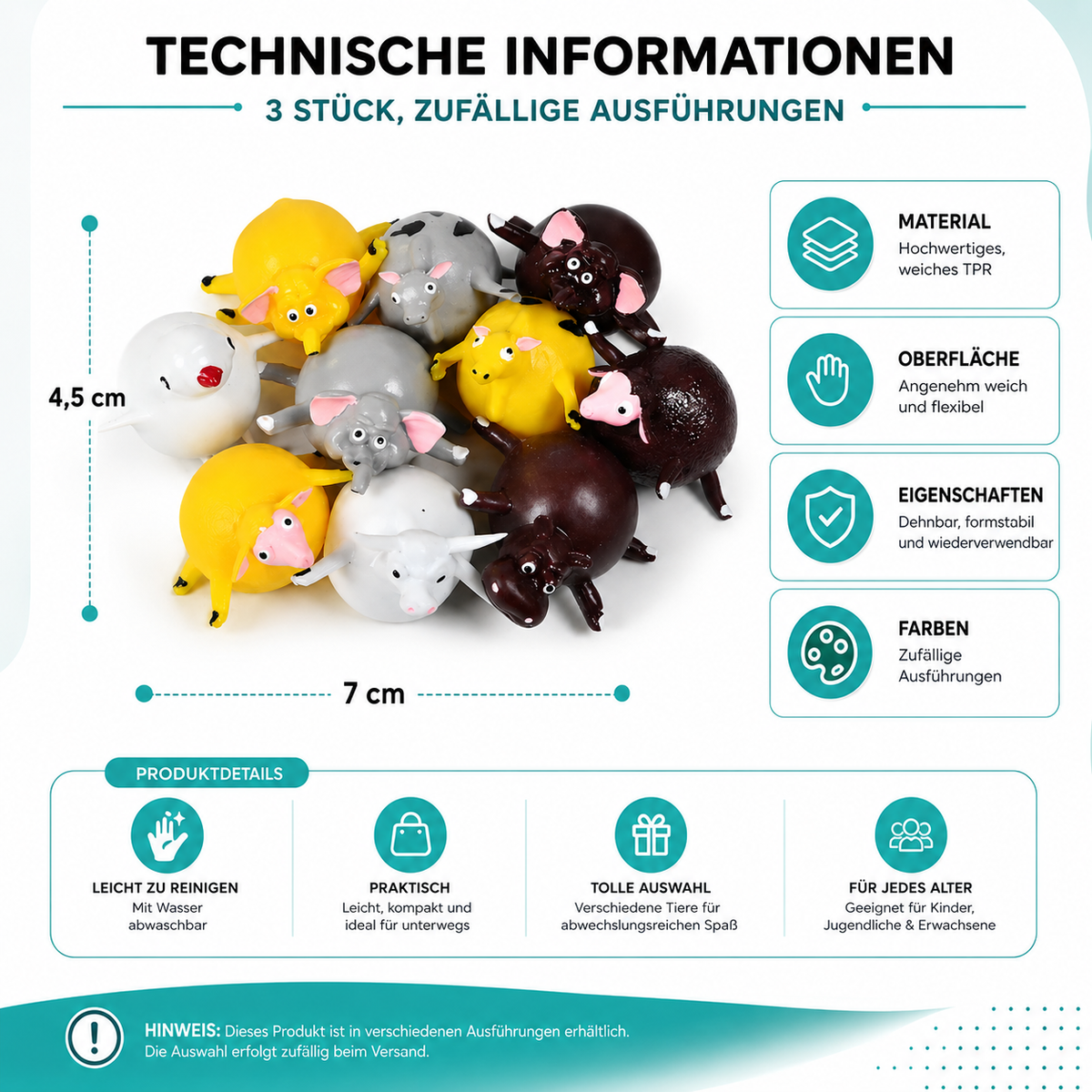 3er Dino Quetschbälle – Lustiger Fidget-Spaß zum Drücken & Spielen