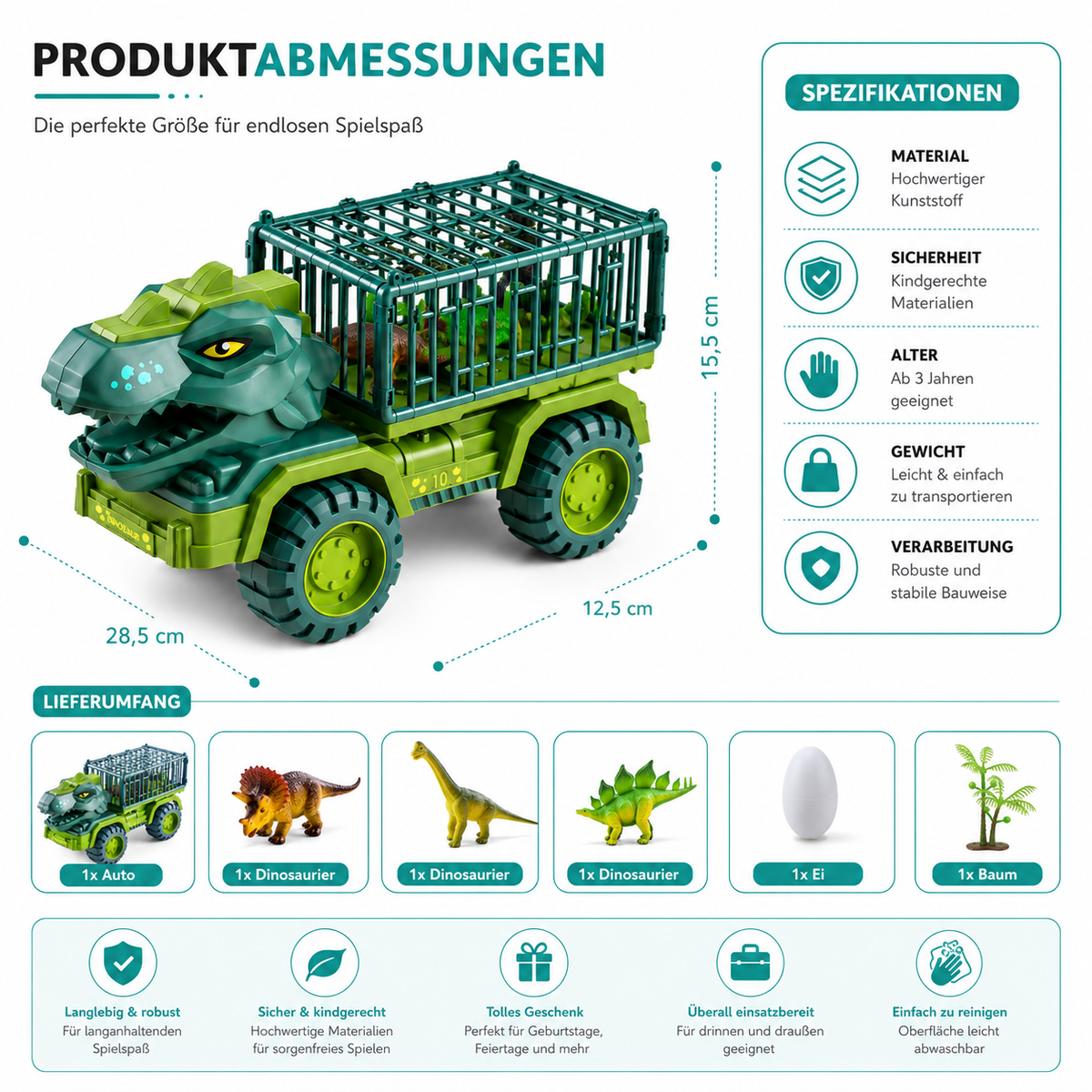 Dino Transport-LKW – Aktion, Fantasie & Spielspaß für Kinder