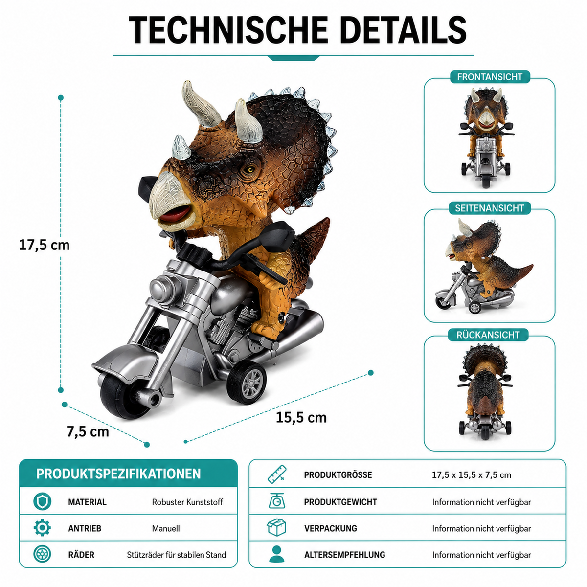 Dinosaur Pullback Motorrad – Aktion, Spiel & Fantasie für Kinder