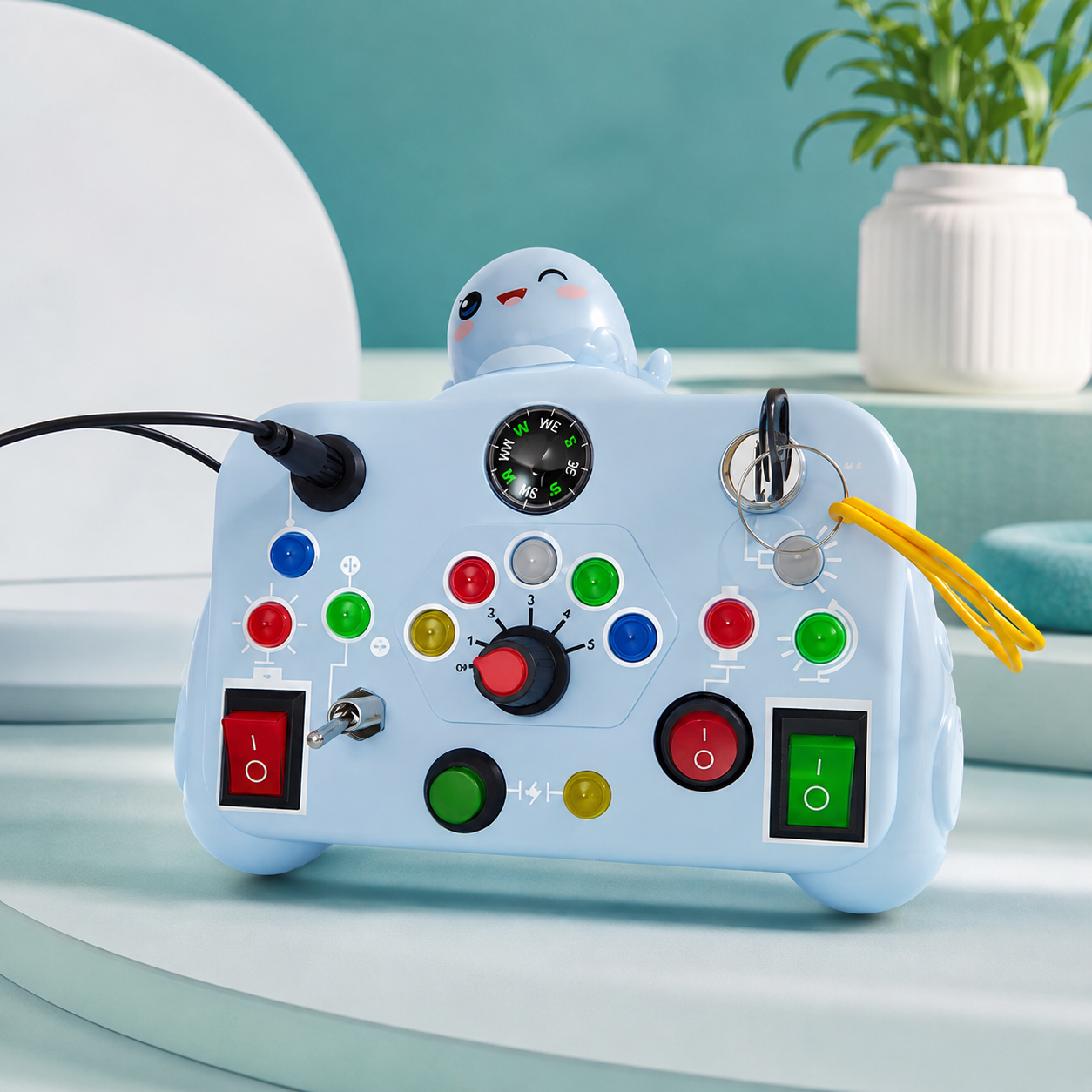 LED Montessori Busy Board – Interaktives Lernspielzeug Blau