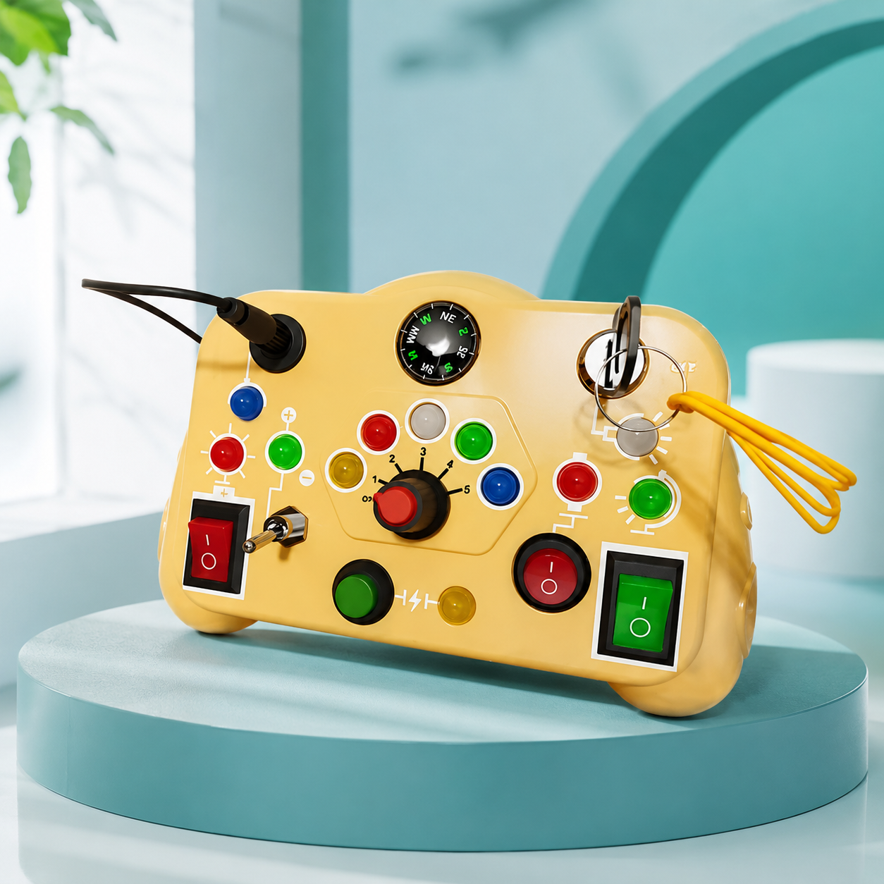 LED Montessori Busy Board – Interaktives Lernspielzeug Gelb