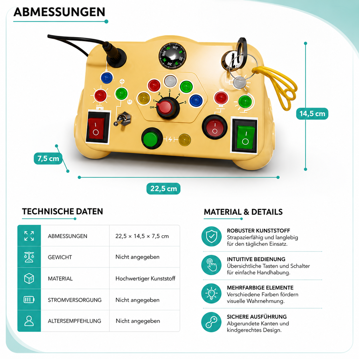 LED Montessori Busy Board – Interaktives Lernspielzeug