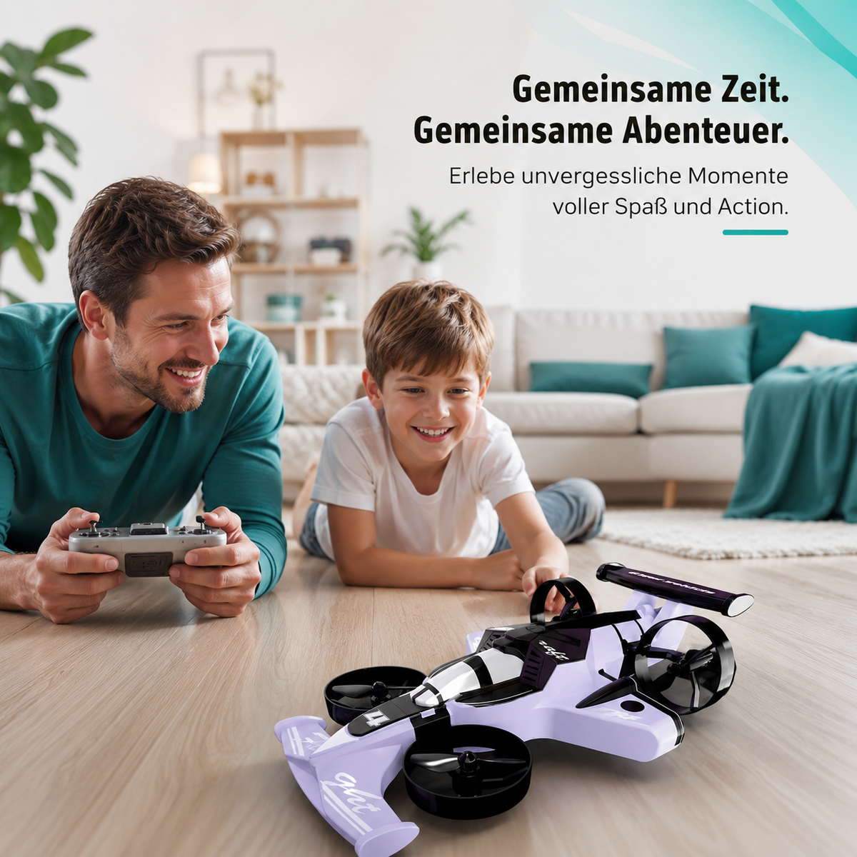 2-in-1 RC Flugzeug & Drift-Auto – Aktion in der Luft & Bin Boden