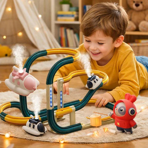 Dampf Rennstrecke Satz – DIY Track mit Dampf & Looping Spaß