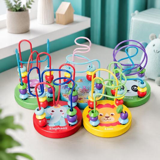 Baby Motorikspielzeug aus Holz – Montessori Lernspiel