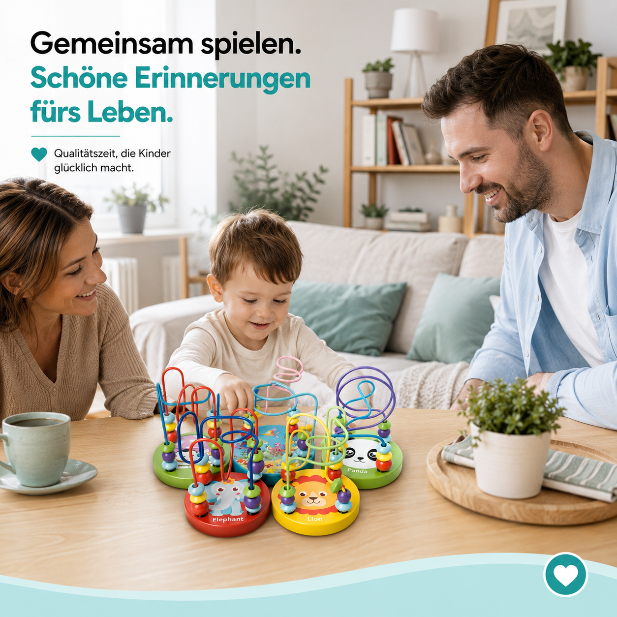 Baby Motorikspielzeug aus Holz – Montessori Lernspiel