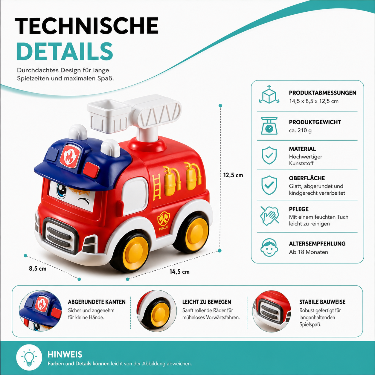 Drücken & Gehen Einsatzfahrzeuge – Lustige Autos für Kleinkinder