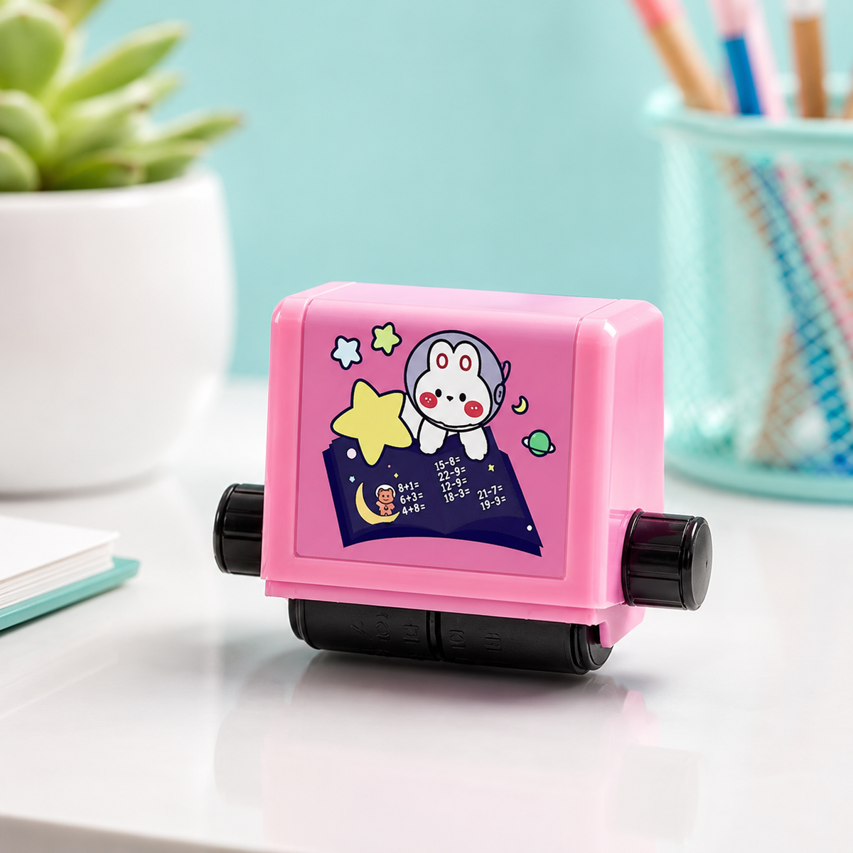 Rollenstempel für Matheübungen für Kinder Blau-Multiplizieren