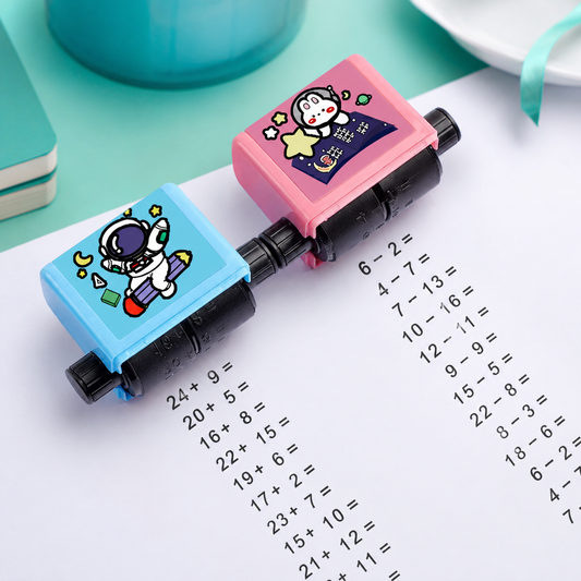 Rollenstempel für Matheübungen für Kinder Rosa-Division