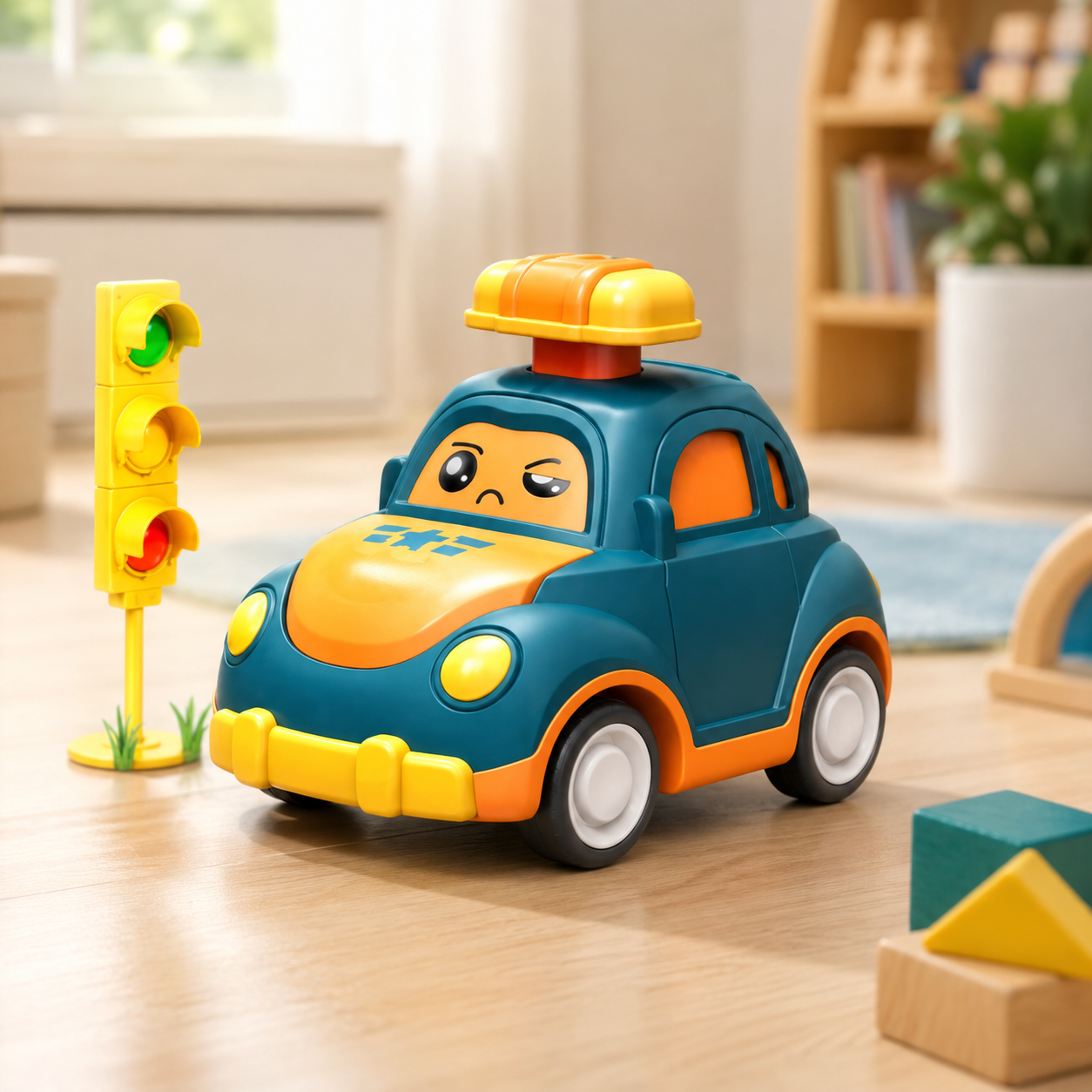Drücken & Gehen Auto Spielzeug – Lern und Spielset Fahrzeuge Feuer Triebwerk