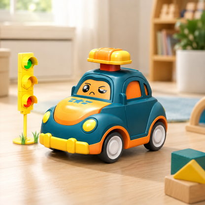Drücken & Gehen Auto Spielzeug – Lern und Spielset Fahrzeuge Feuer Triebwerk