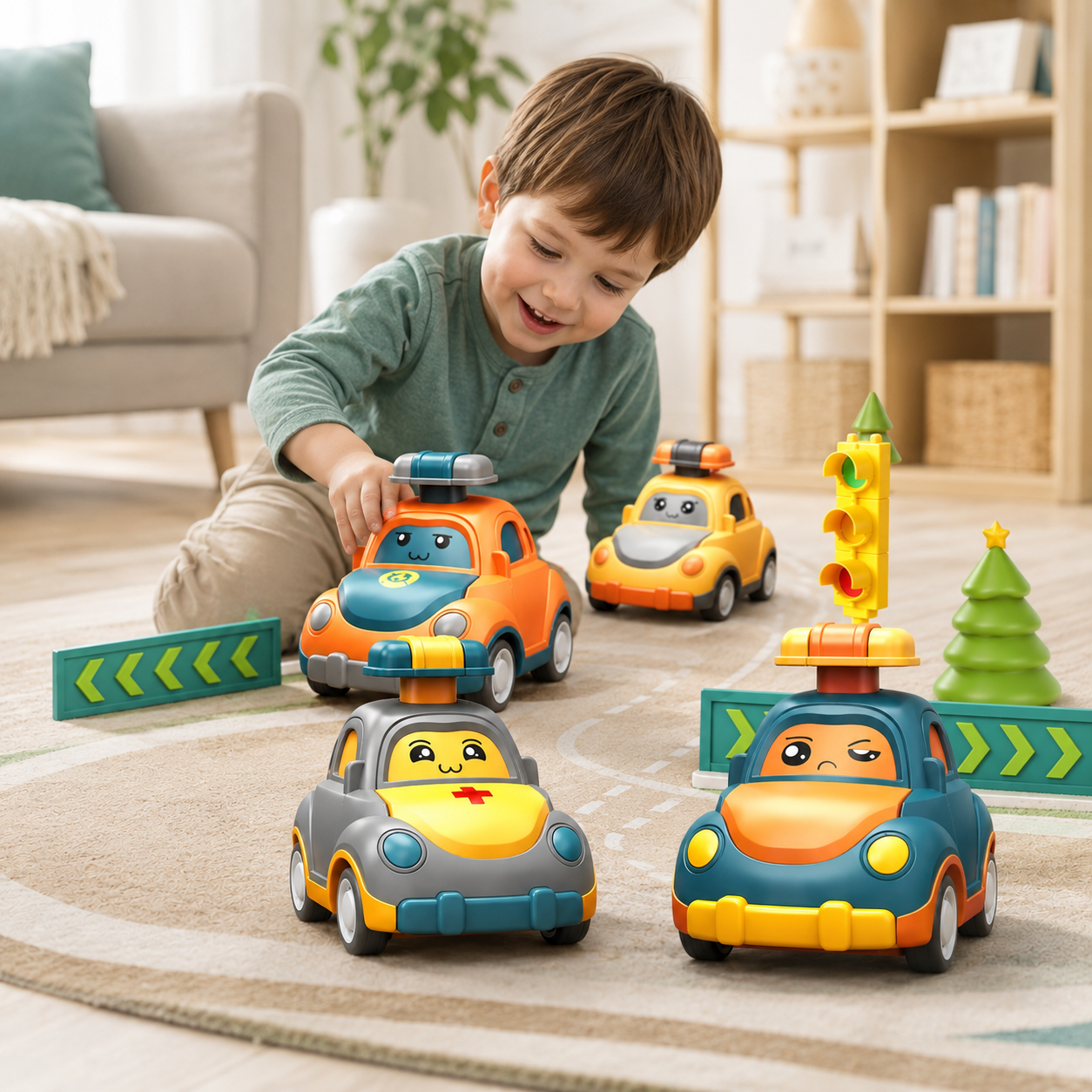 Drücken & Gehen Auto Spielzeug – Lern und Spielset Fahrzeuge