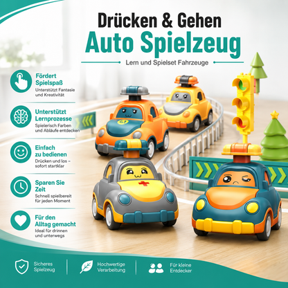 Drücken & Gehen Auto Spielzeug – Lern und Spielset Fahrzeuge