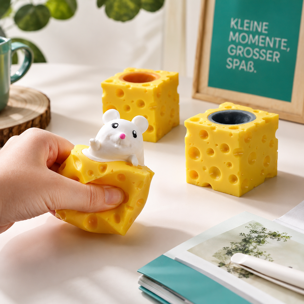 Lustig Maus & Käse Stress Spielzeug– Spiel, Spaß & Entspannung