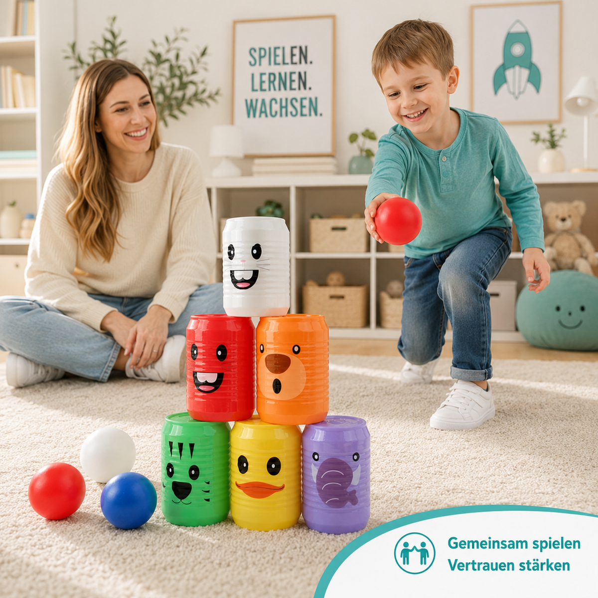 Interaktives Tier-Bowling Spiel für Kinder & Familie