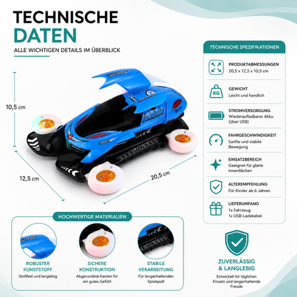 Interaktives 360° Spielzeugauto mit Licht & Musik